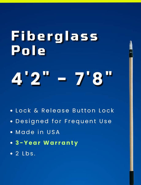 Waterless Wash Wax Mop with Wooster Fiberglass Pole 15" Wash Wax Mop for RV, Aircraft, Boats, Trucks - Aero Cosmetics