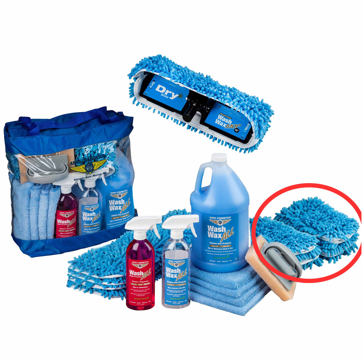 Waterless Mop Kit 15" w/ Easy-Reach Shur-Line Pole for RVs & Aircraft