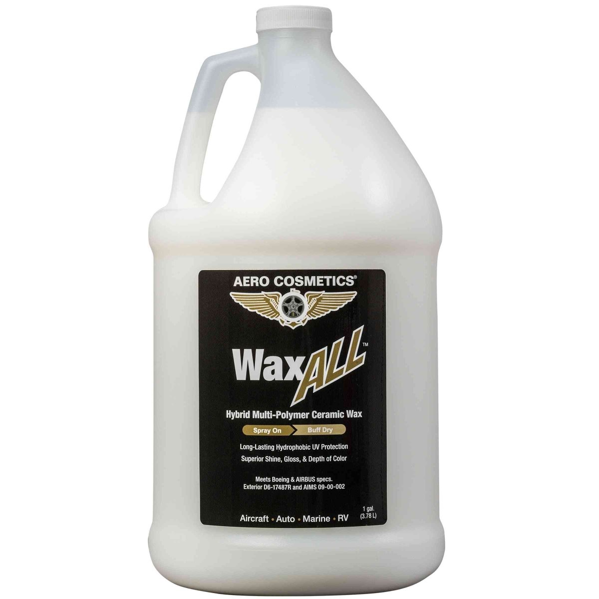 Wax ALL Hybrid Multi-Polymer Ceramic Wax 1 Gallon, Aero Cosmetics, aircraft, car, rv, boat, motorcycle, waterless wash