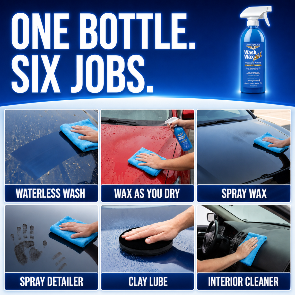 Wash Wax ALL™ 16.9 Fl. oz - Waterless Wash Cleaner and Protectant