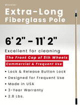 XL Fiberglass Pole (6' 2" to 11' 2")