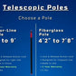 Fiberglass Pole - [4' 2" to 7' 8"]