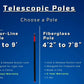 Fiberglass Pole - [4' 2" to 7' 8"]
