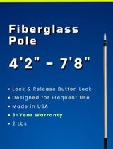 Wet or Waterless Mop 10" + Fiberglass Pole [4' 2" to 7' 8"]