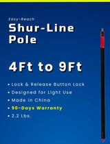 Waterless Wash Wax Mop 15" with Shur-Line Easy Reach Pole - 3' 9" to 9'