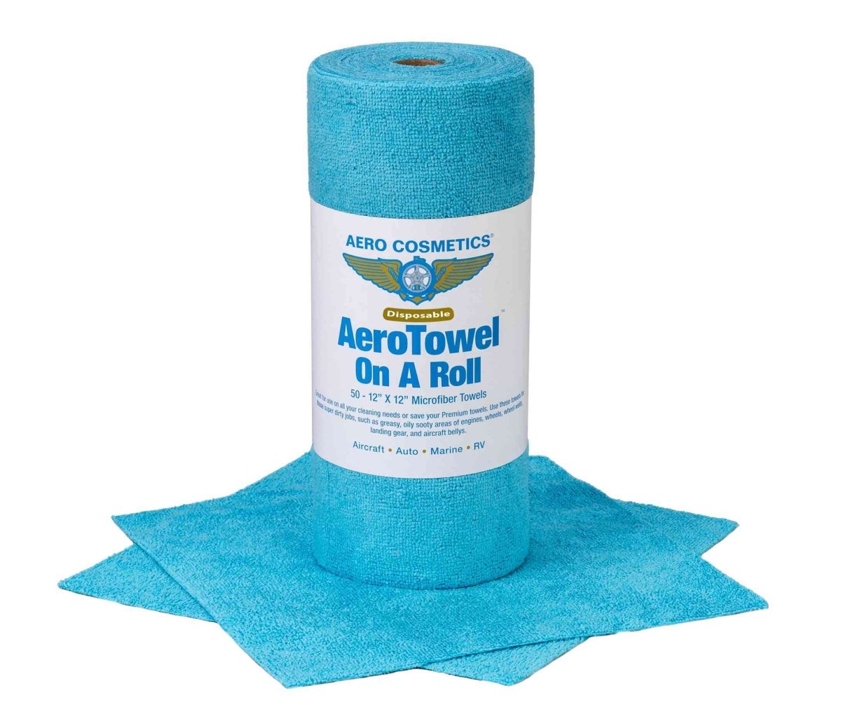 Aero Towels On A Roll - 50 Reusable, Disposable, & Washable Microfiber Towels