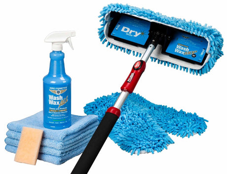 Basic Waterless Wash Wax Mop Kit with accessories for RVs, Aircraft, Van, Trucks