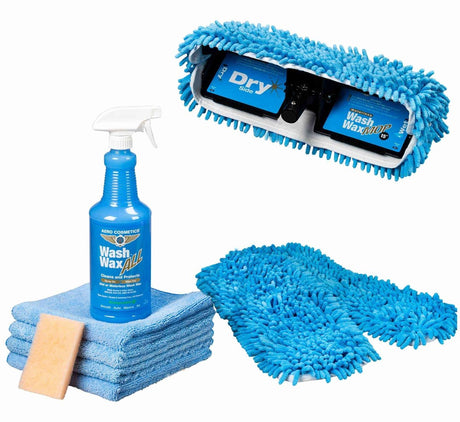 Basic Waterless Wash Wax Mop Kit with accessories for RVs, Aircraft, Van, Trucks