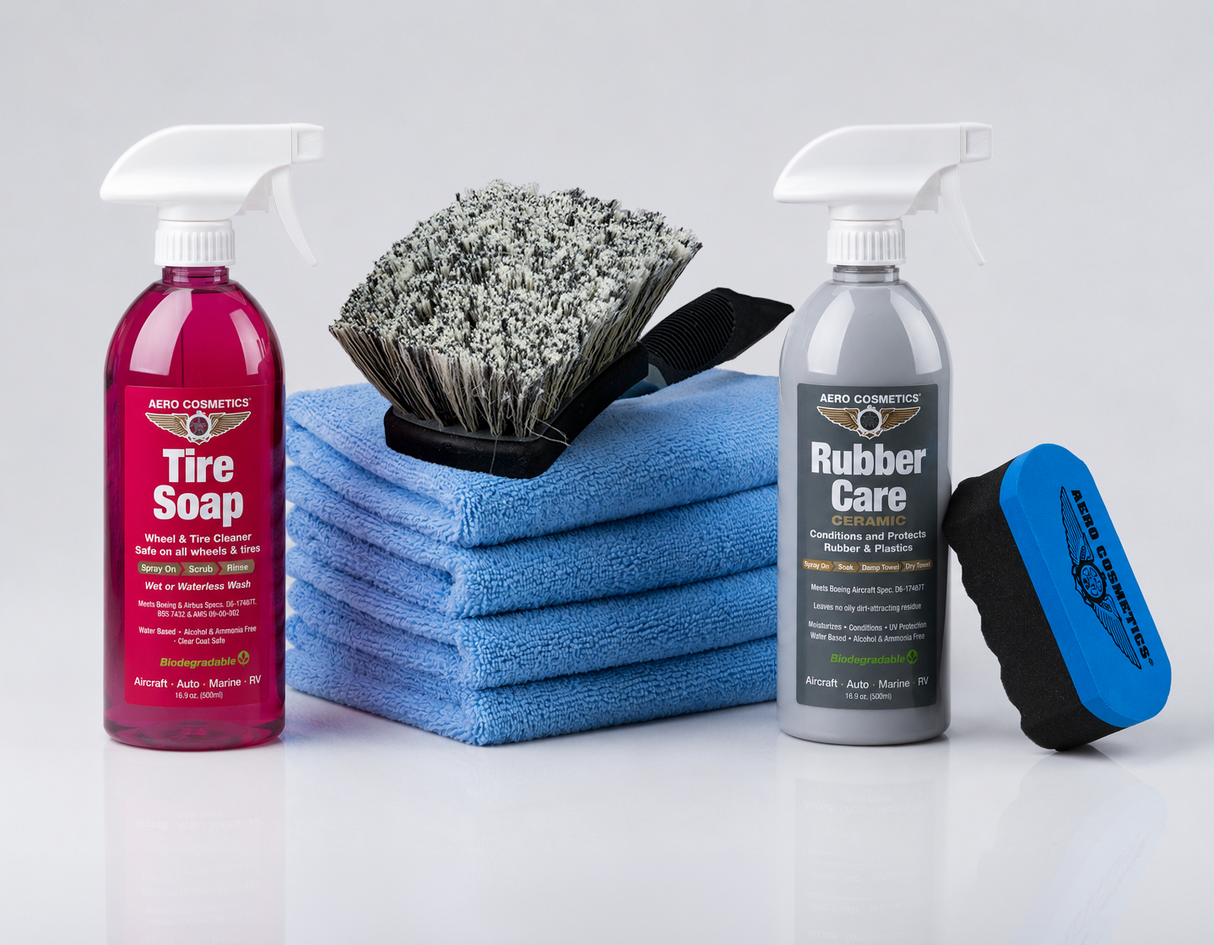 Tire Care Kit - Tire & Wheels Auto, Aircraft, RV Detailing Care Kit