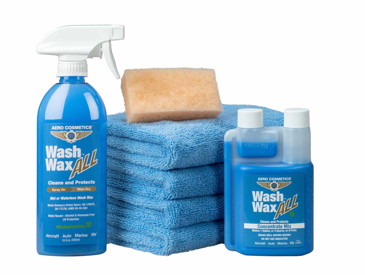 Wash Wax ALL™ 8 Fl. oz [Makes 1 Gallon] Concentrate Kit - Waterless Wash Cleaner and Protectant