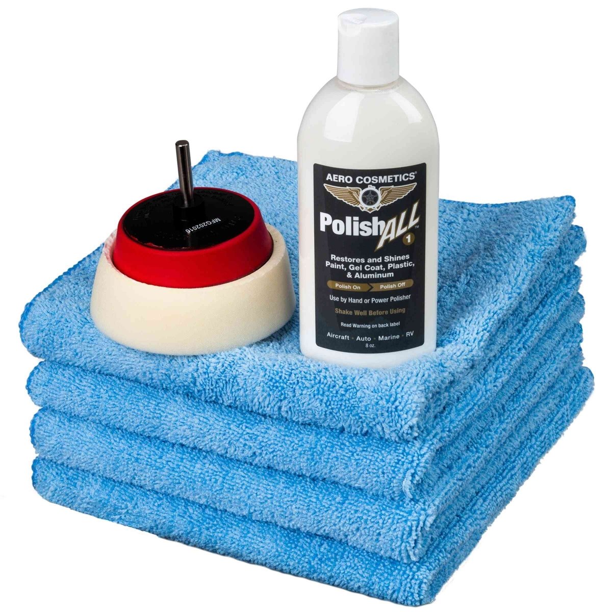 Polish ALL Mini Polish Kit - Polish ALL, 3" Mini Polishing Backing Plate w/ Pad, & Aero Microfiber Towels