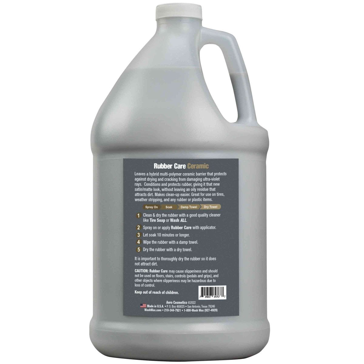 Rubber Care 1 Gallon, Aero Cosmetics, aircraft, car, rv, boat, motorcycle, waterless wash 