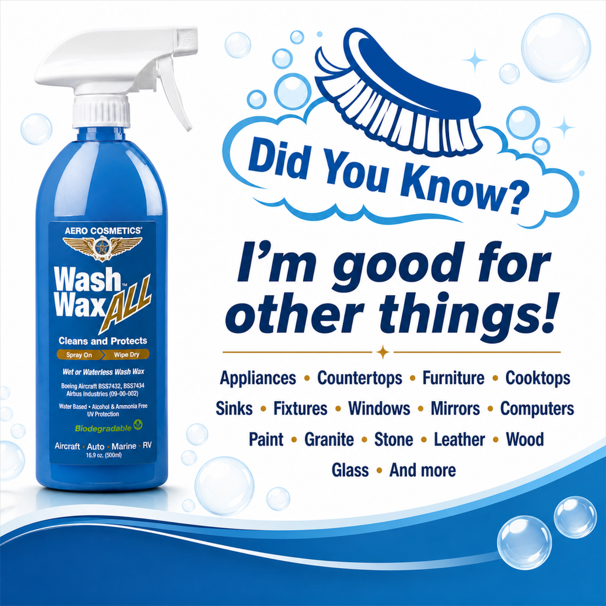 Wash Wax ALL™ 16.9 Fl. oz - Waterless Wash Cleaner and Protectant