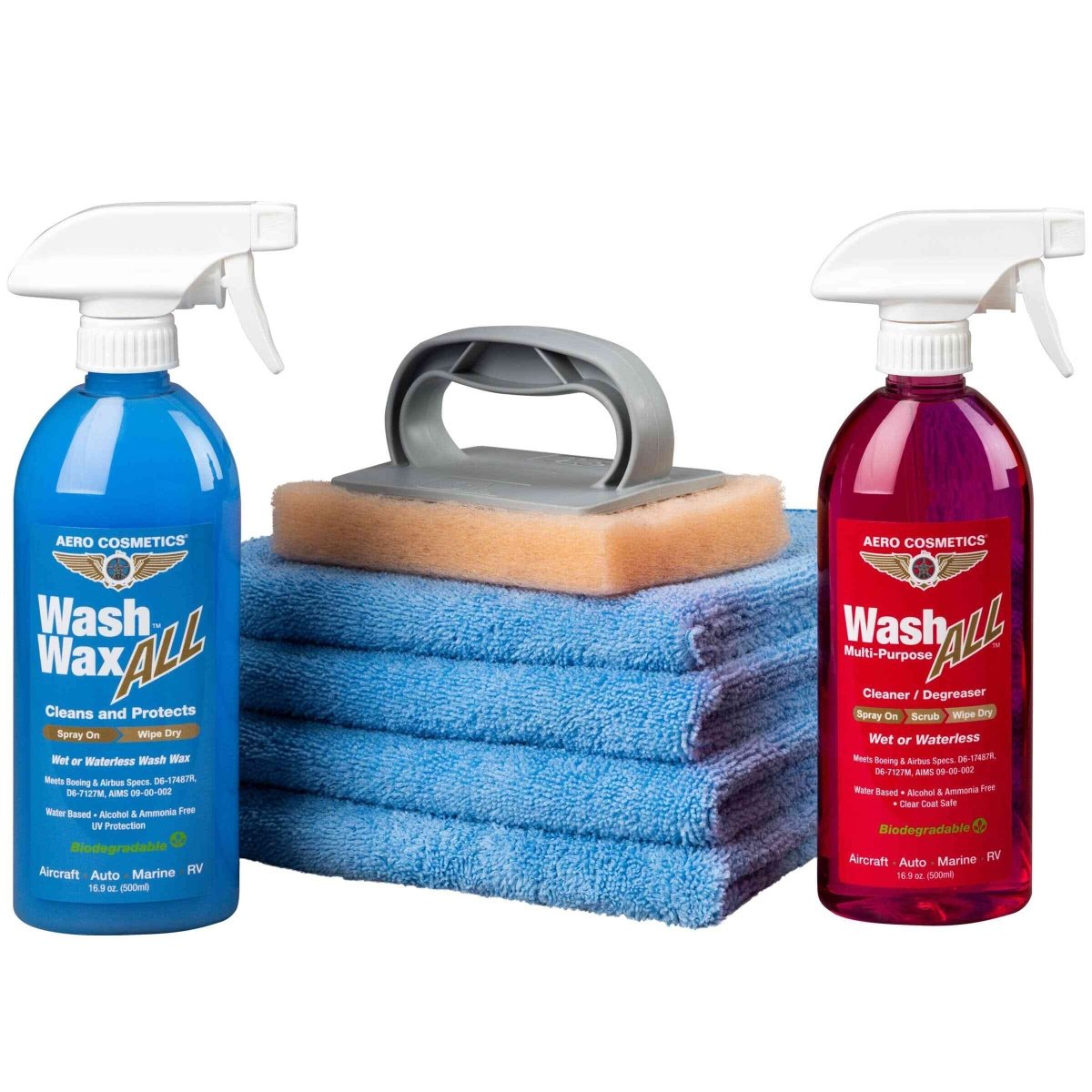 Wash Wax ALL™ Starter Kit w/ Bug Scrubber Pad & Handle - Waterless Wash Cleaner and Protectant