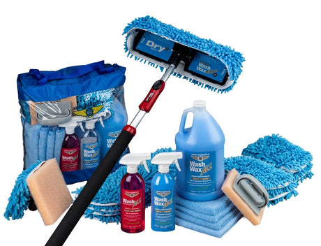 Waterless Wash Wax Mop Kit with accessories for RVs, Aircraft, Van, Trucks