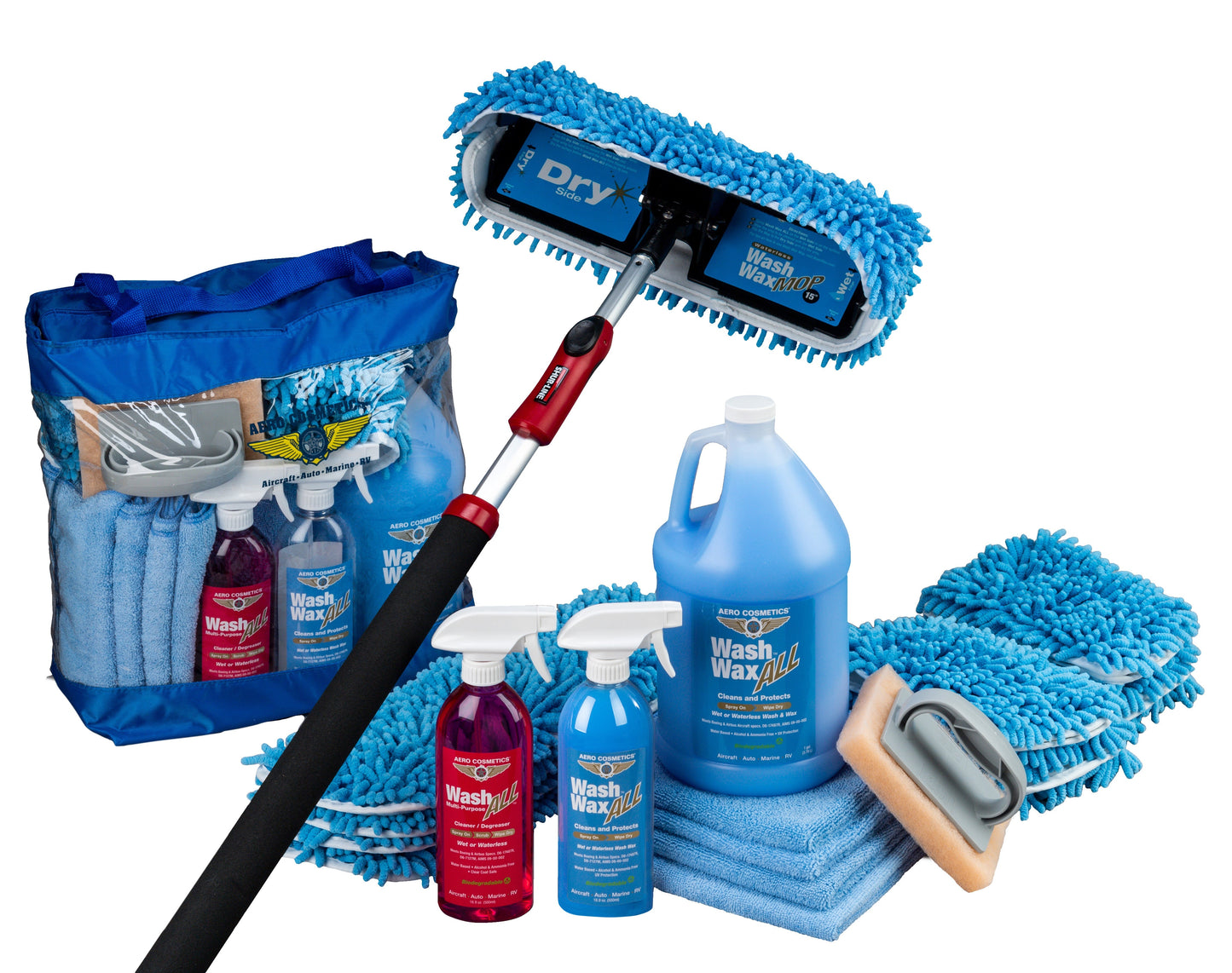 Waterless Wash Wax Mop Kit 15" for RVs & Aircraft