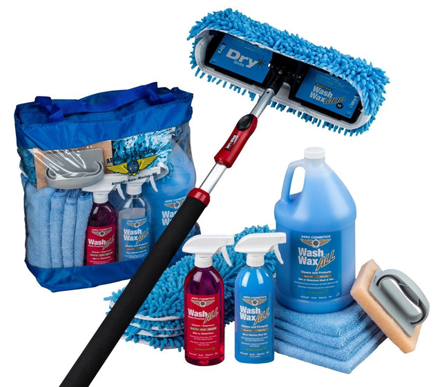 Waterless Wash Wax Mop Kit with accessories for RVs, Aircraft, Van, Trucks