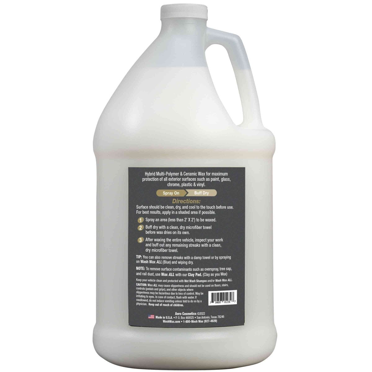 Wax ALL Hybrid Multi-Polymer Ceramic Wax 1 Gallon, Aero Cosmetics, aircraft, car, rv, boat, motorcycle, waterless wash 