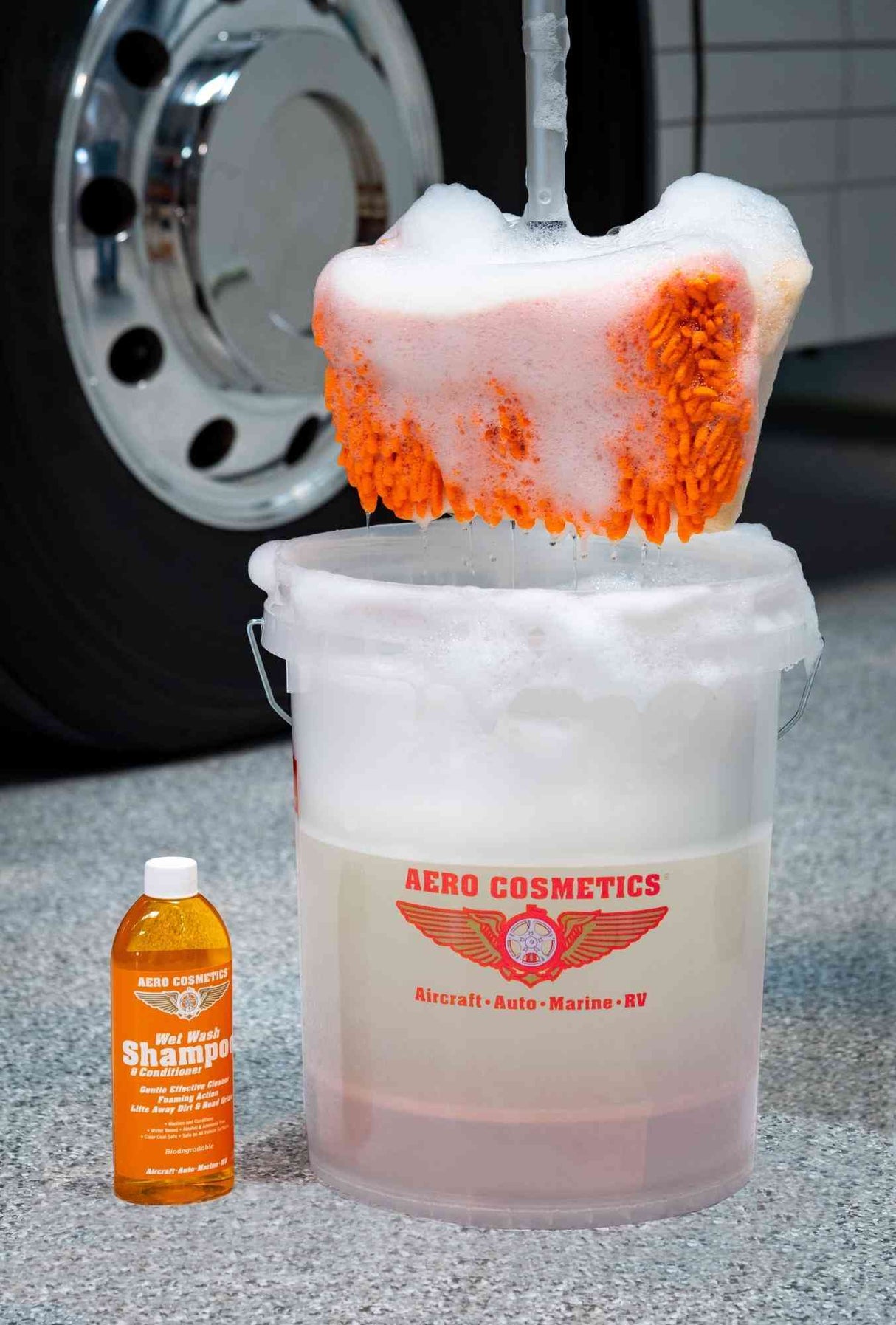 aircraft, rv, boat, car cleaner Wet or Waterless Wash Wax Mop Bucket Kit, Aero Cosmetics, Wash Wax ALL