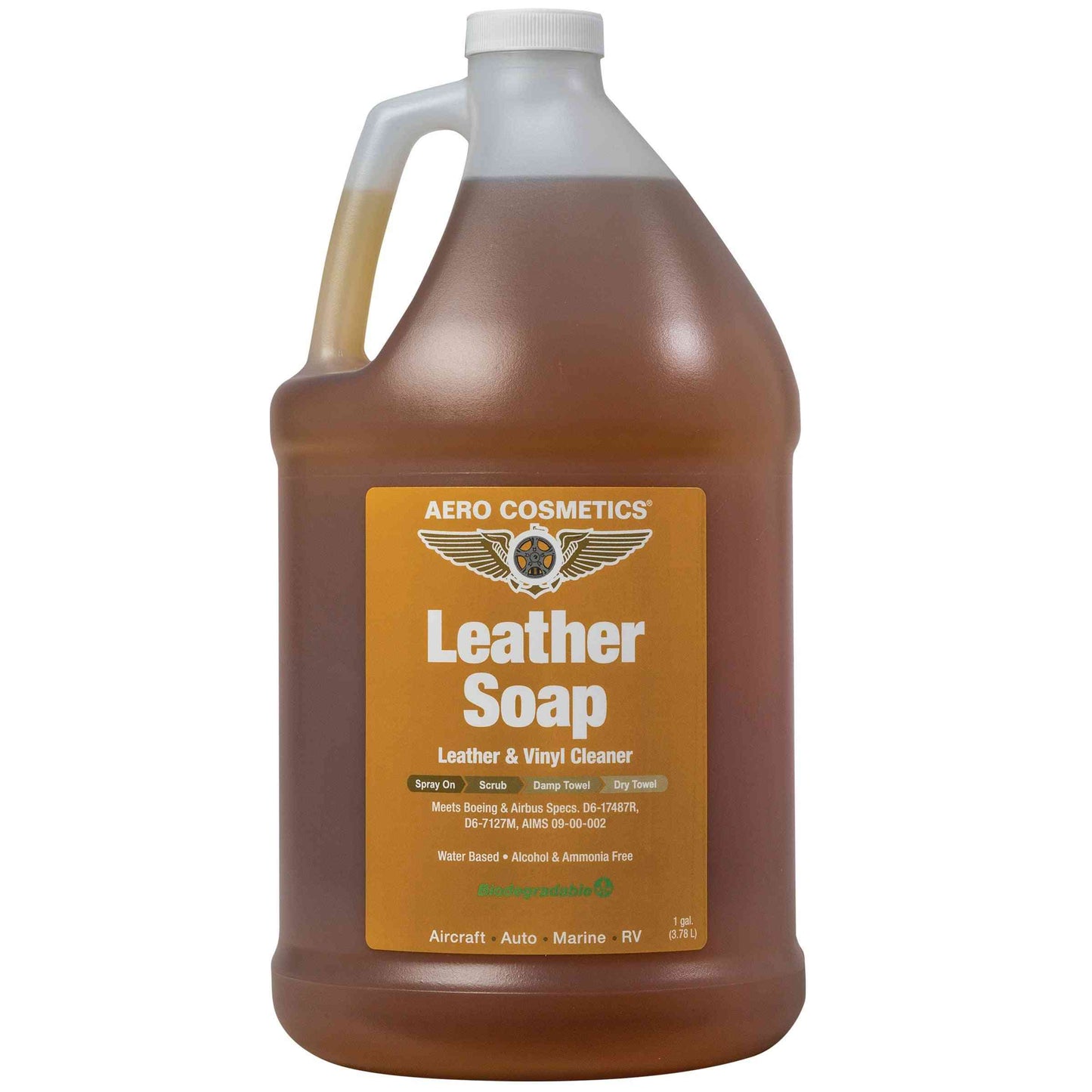 Leather Soap 1 Gallon, Aero Cosmetics, aircraft, car, rv, boat, motorcycle, waterless wash 